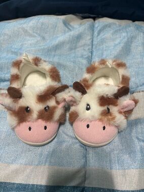 Toddler Plush Cow Slippers